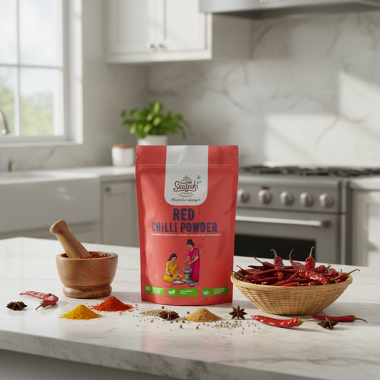 Red Chilli Powder - Stone Grounded, Pure & Stem Cut Lal Mirch Powder