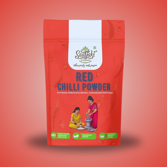 Red Chilli Powder - Stone Grounded, Pure & Stem Cut Lal Mirch Powder