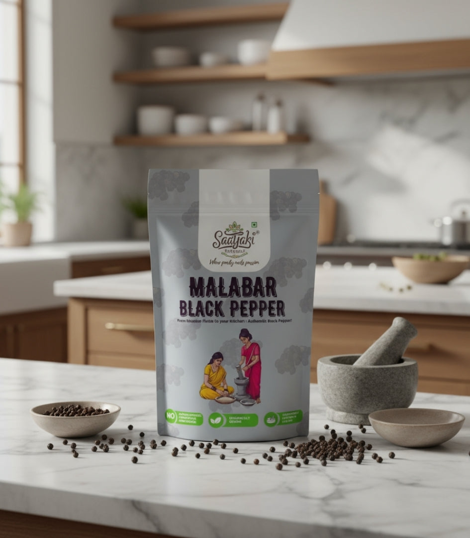 Malabar Black Pepper - Premium Whole Kali Mirch