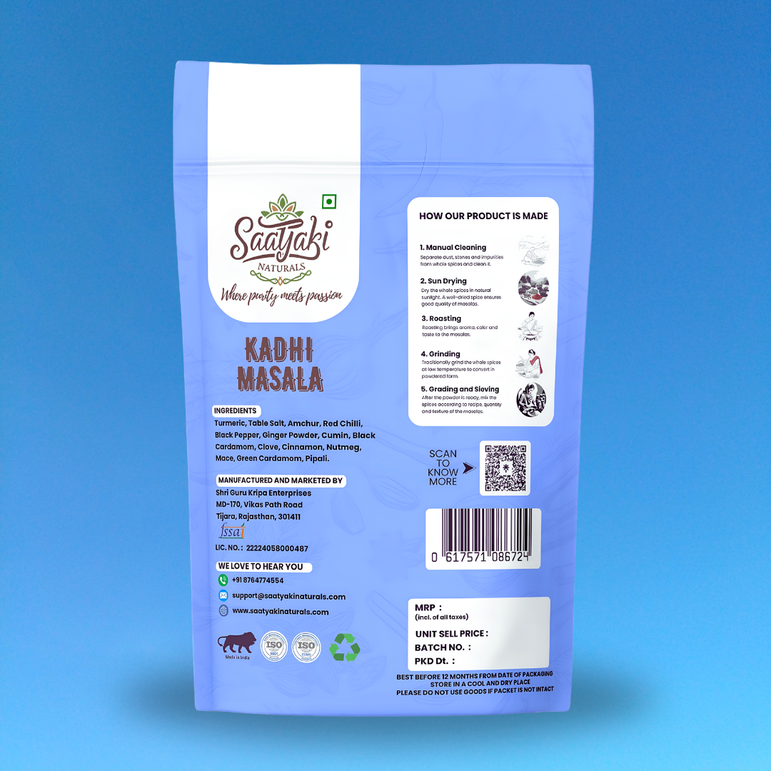 Pure Punjabi Style Kadhi Masala - Authentic North Indian Curry Spice Mix