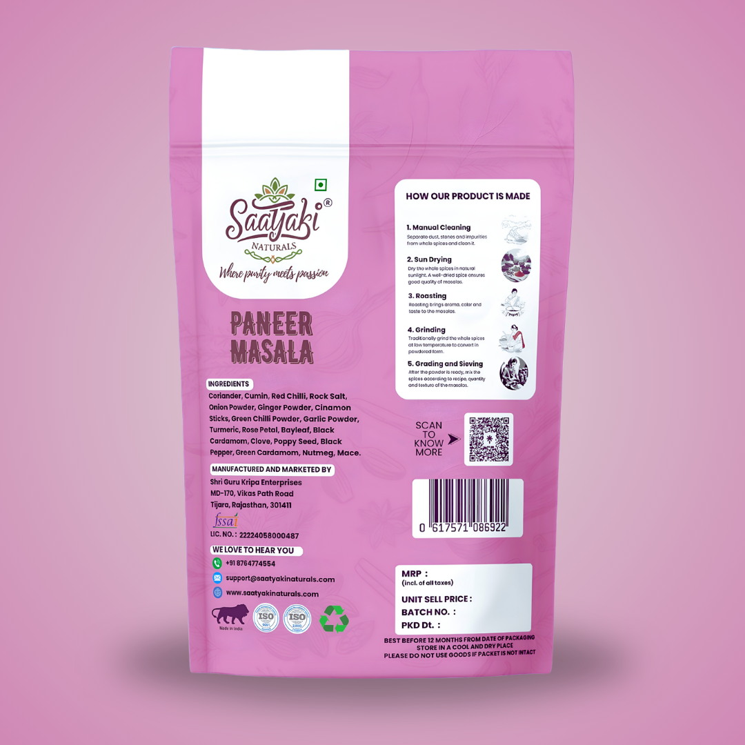 Dilli Style Paneer Masala - One Spice Mix for All Paneer Dishes
