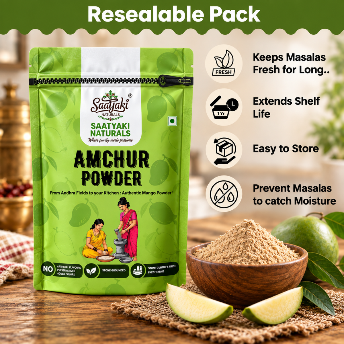 Premium Amchur Powder - Dried Mango Powder