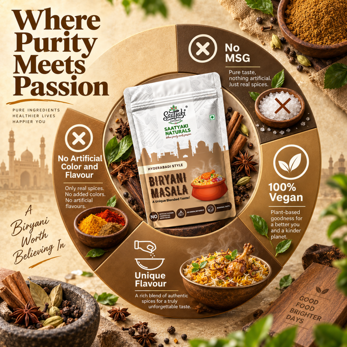 Hyderabadi Biryani Masala - One Spice Mix for Veg & Non-Veg Biryani