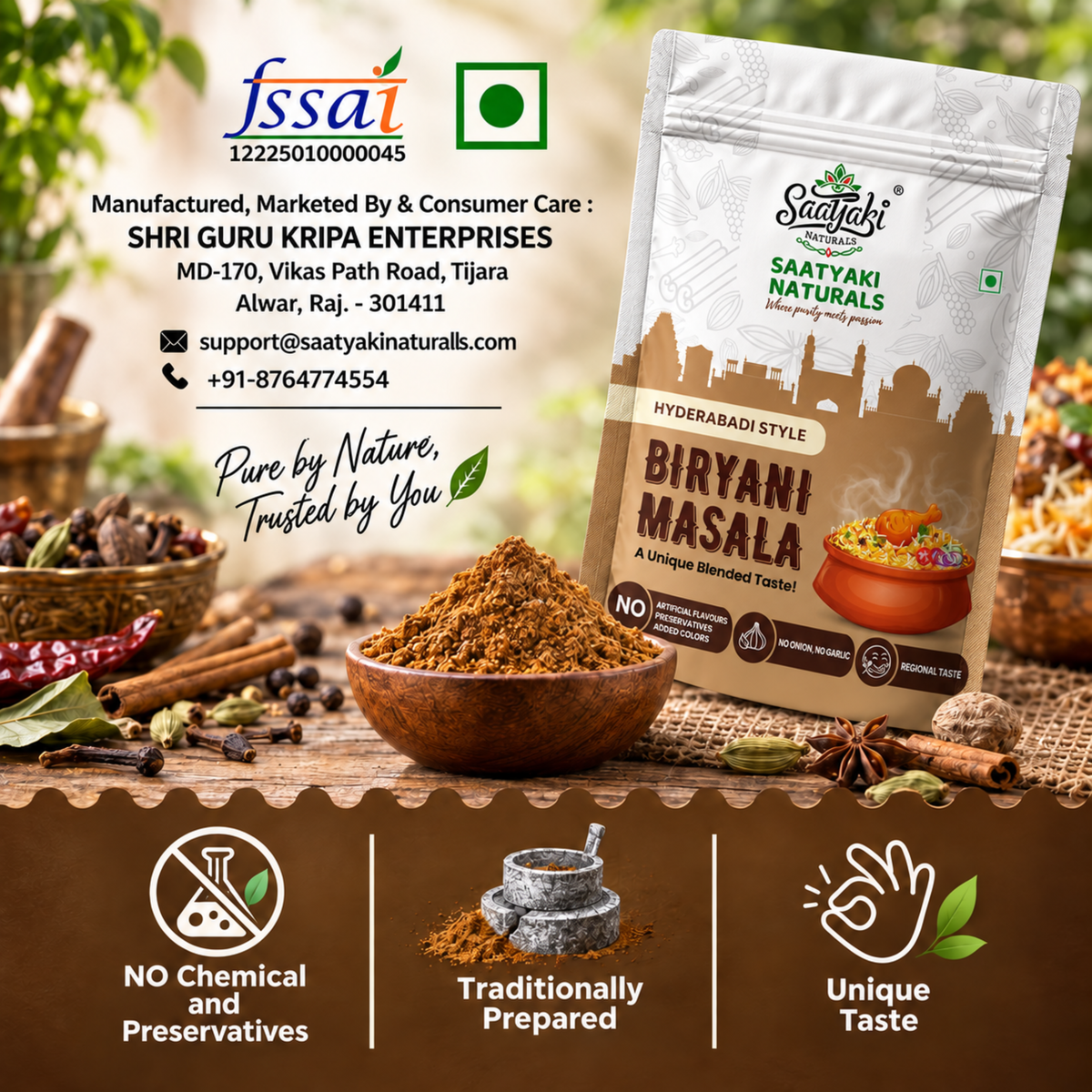 Hyderabadi Biryani Masala - One Spice Mix for Veg & Non-Veg Biryani