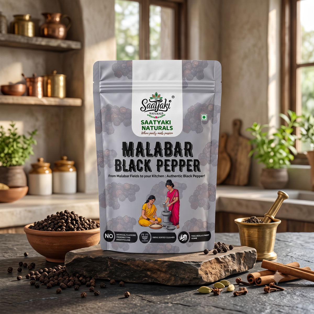 Malabar Black Pepper - Premium Whole Kali Mirch