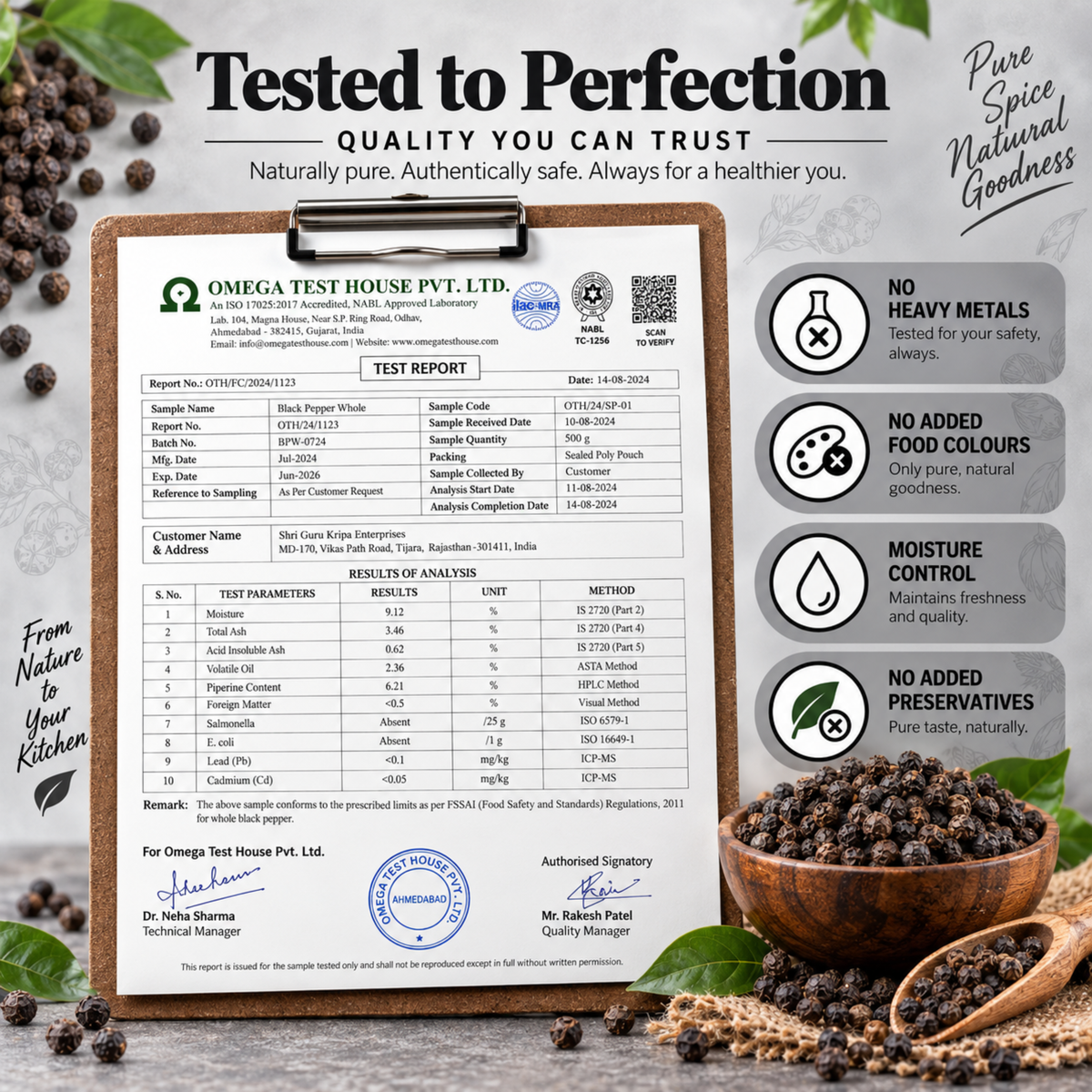 Malabar Black Pepper - Premium Whole Kali Mirch