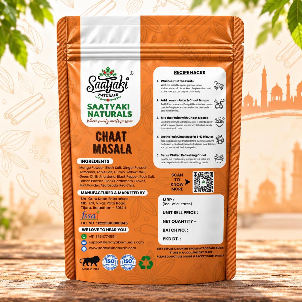 Dilli Style Chaat Masala - Authentic Spice Mix for Snacks & Salads