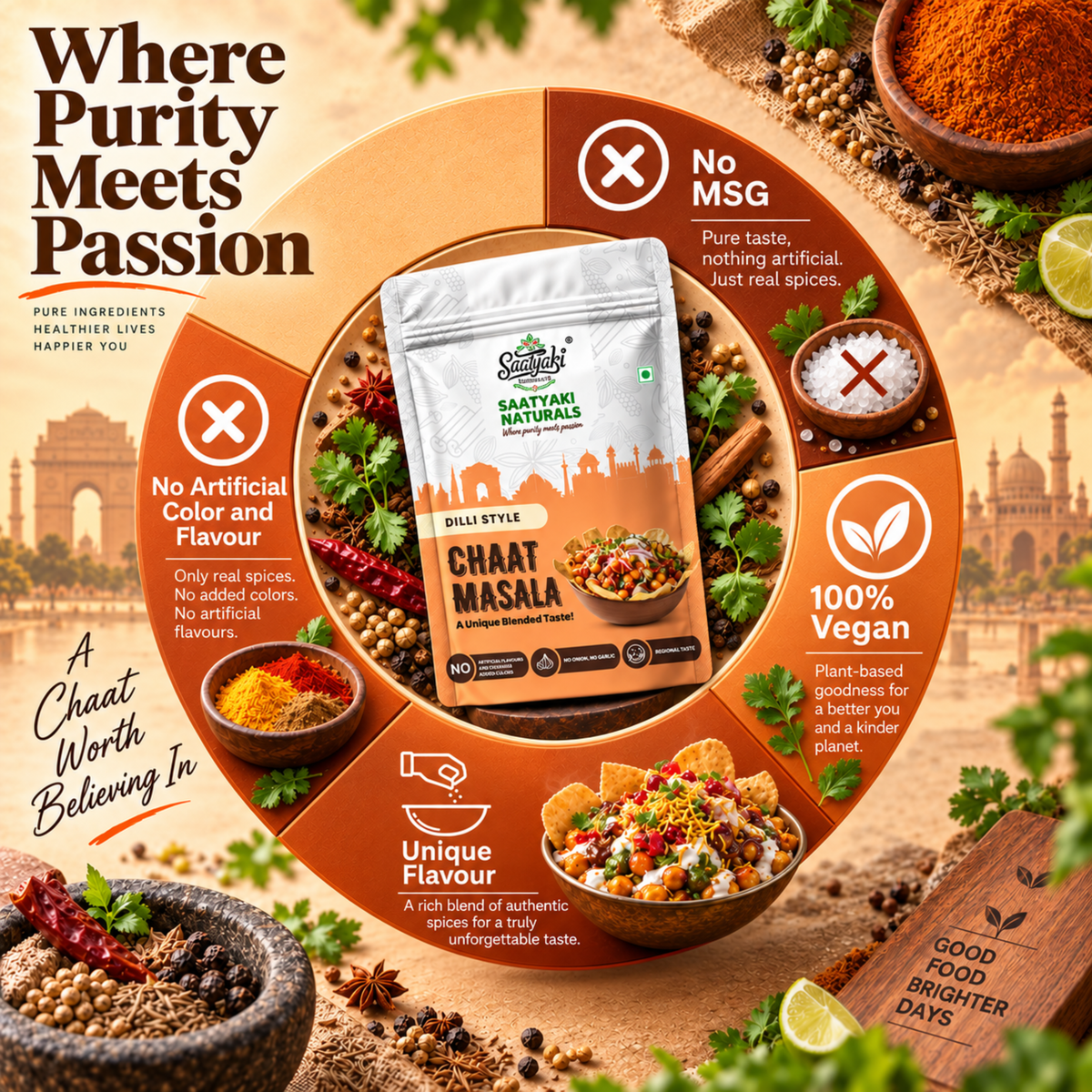 Dilli Style Chaat Masala - Authentic Spice Mix for Snacks & Salads