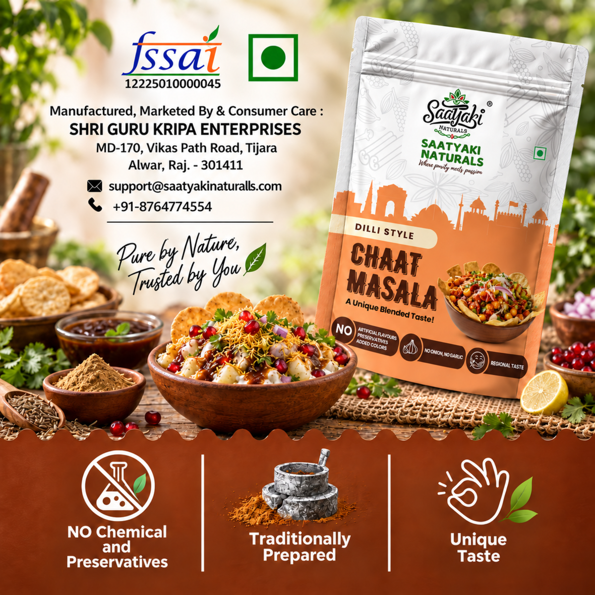 Dilli Style Chaat Masala - Authentic Spice Mix for Snacks & Salads
