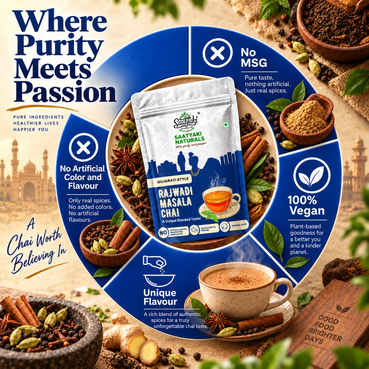 Rajwadi Chai Masala - Authentic Royal Tea Masala Mix