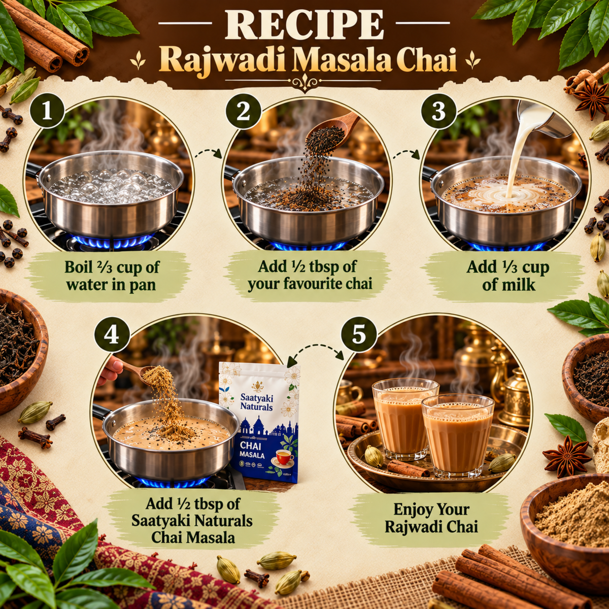 Rajwadi Chai Masala - Authentic Royal Tea Masala Mix