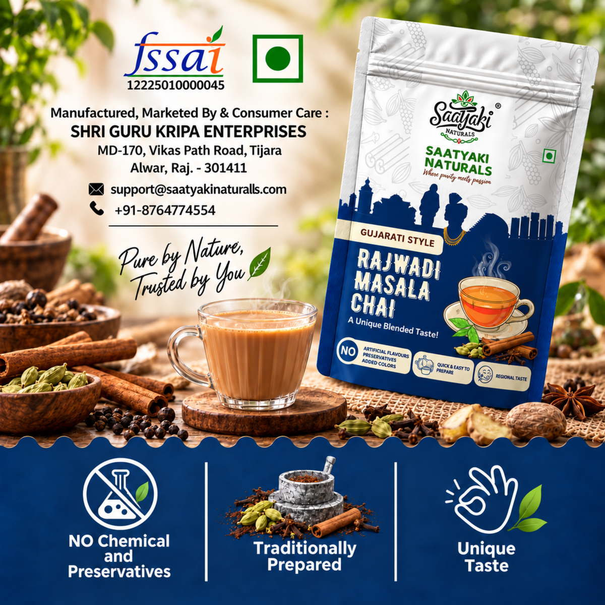 Rajwadi Chai Masala - Authentic Royal Tea Masala Mix