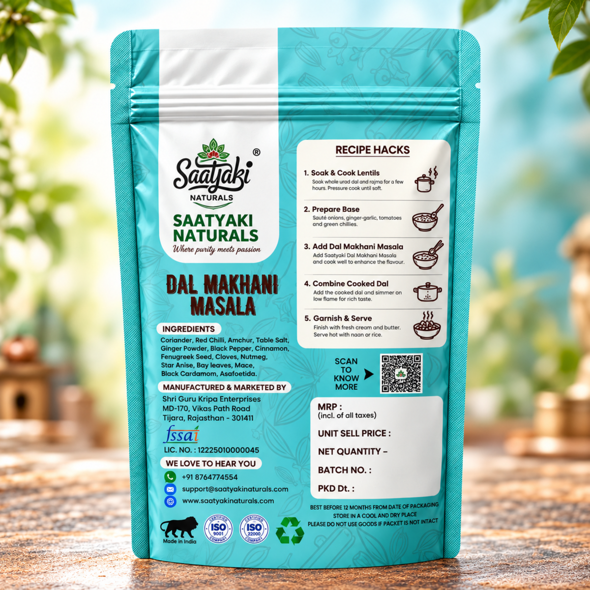 Dal Makhani Masala - Dilli Style Creamy Dal Makhani Spice Mix
