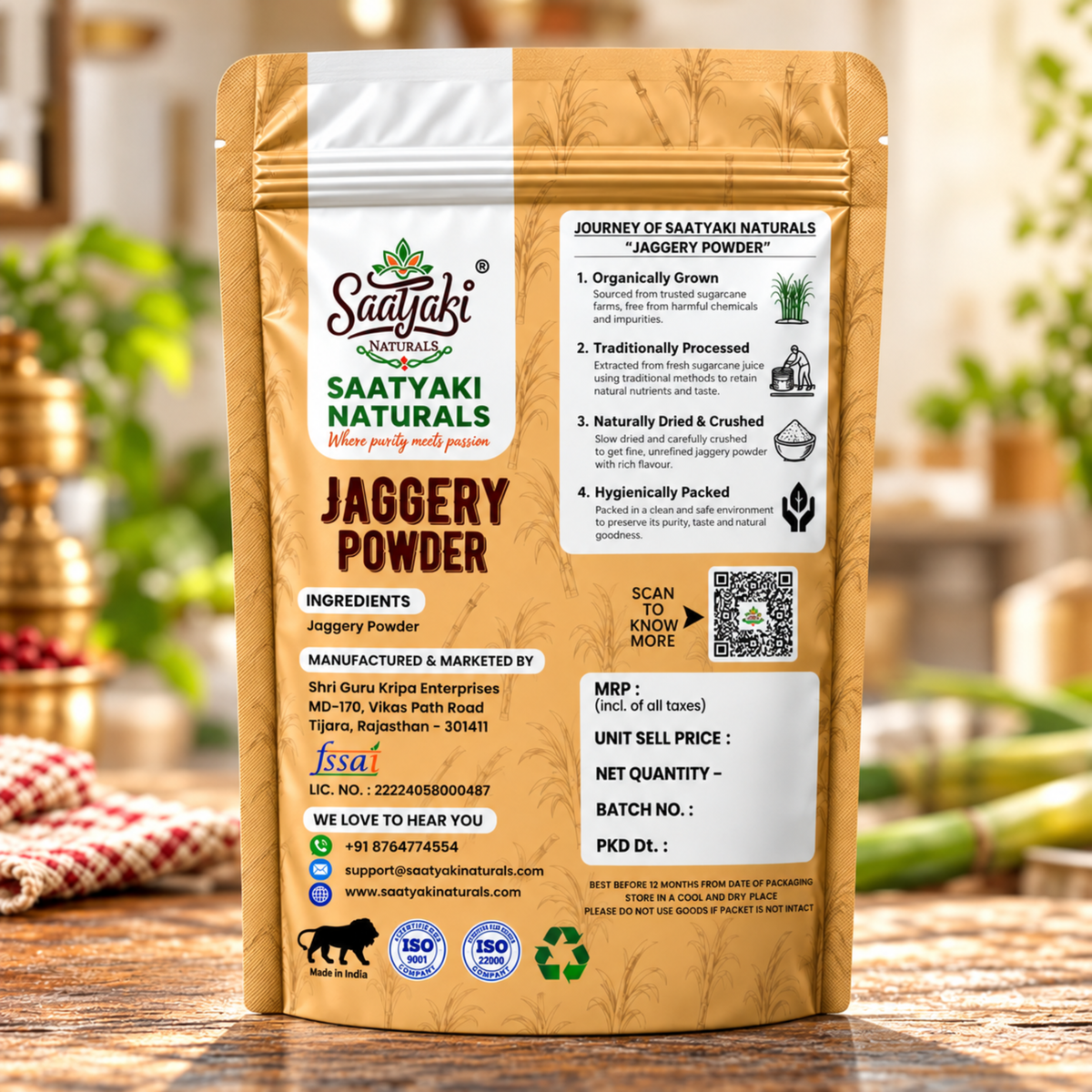 Organic Jaggery Powder - Pure Desi Gur Powder