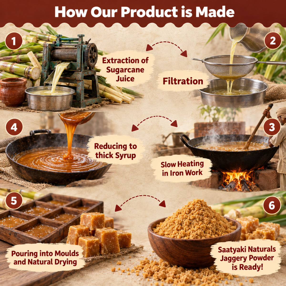 Organic Jaggery Powder - Pure Desi Gur Powder