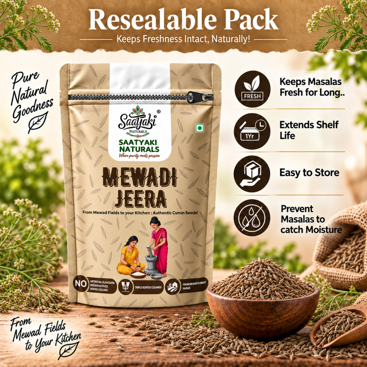 Mewadi Jeera - Premium Organic Cumin Seeds