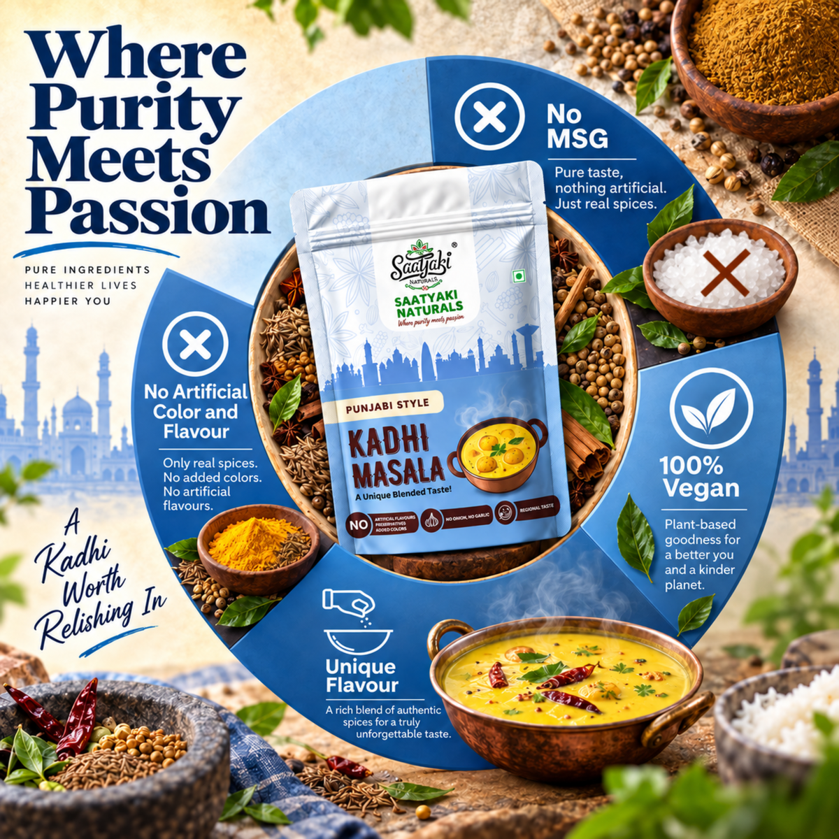 Pure Punjabi Style Kadhi Masala - Authentic North Indian Curry Spice Mix