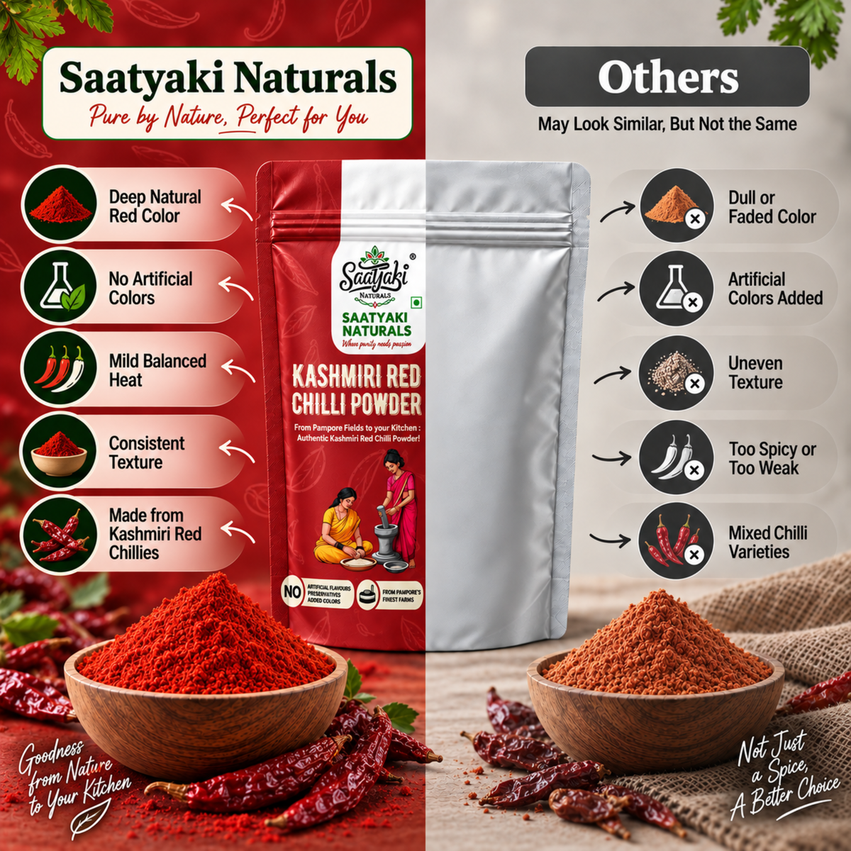 Kashmiri Red Chilli Powder - Premium Kashmiri Lal Mirch Powder
