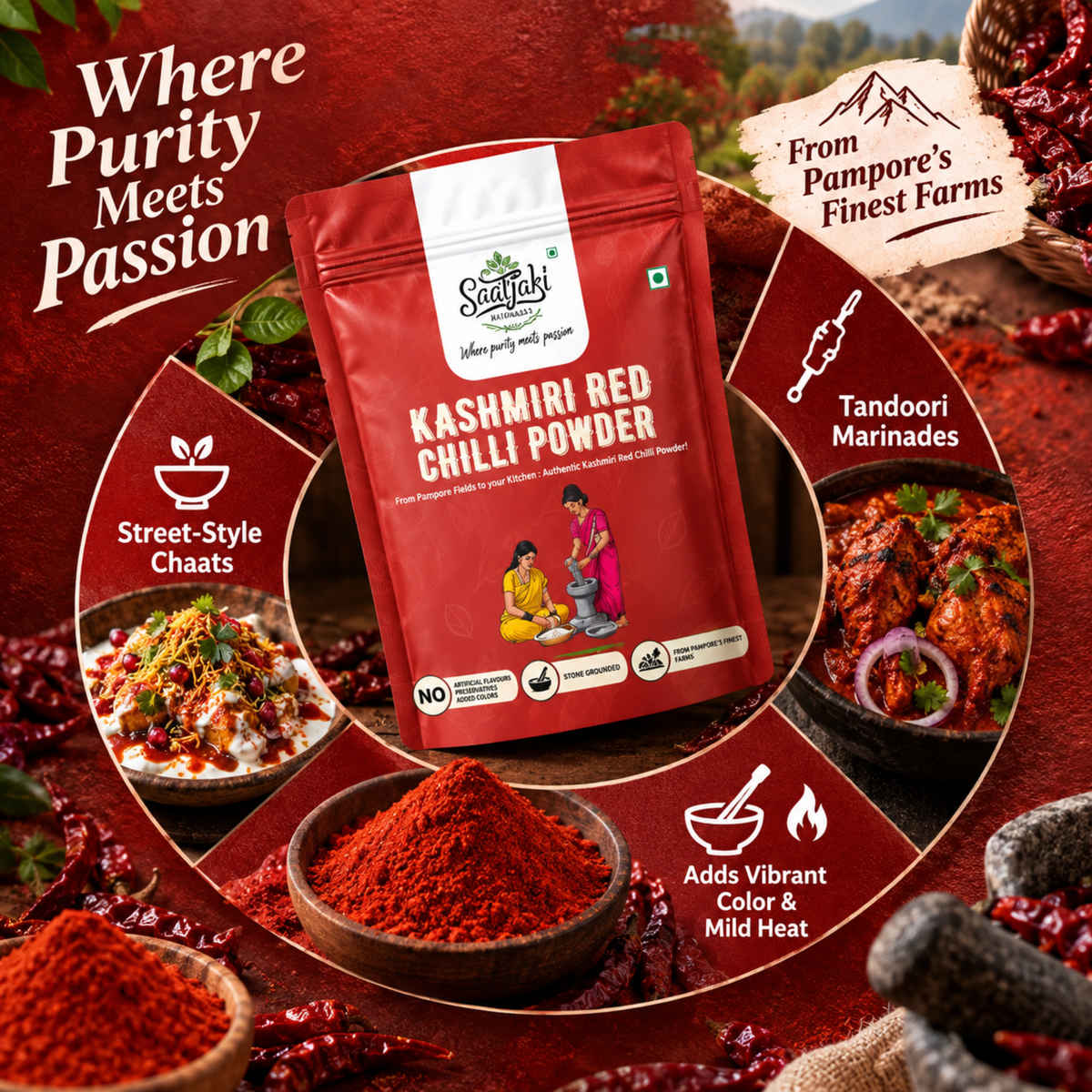 Kashmiri Red Chilli Powder - Premium Kashmiri Lal Mirch Powder