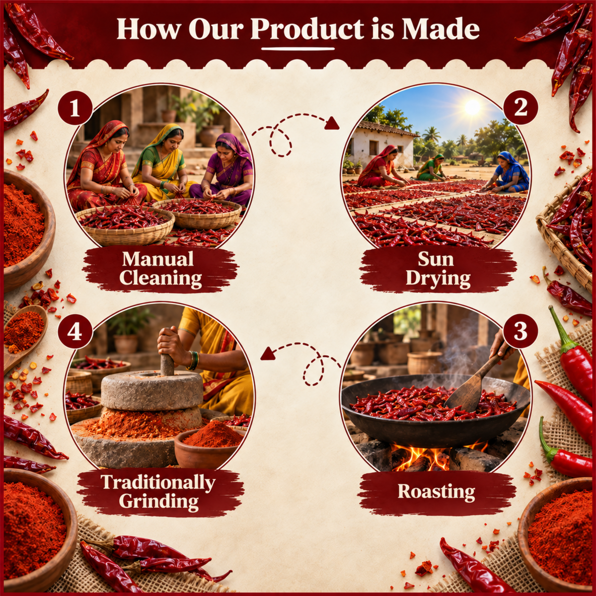 Kashmiri Red Chilli Powder - Premium Kashmiri Lal Mirch Powder