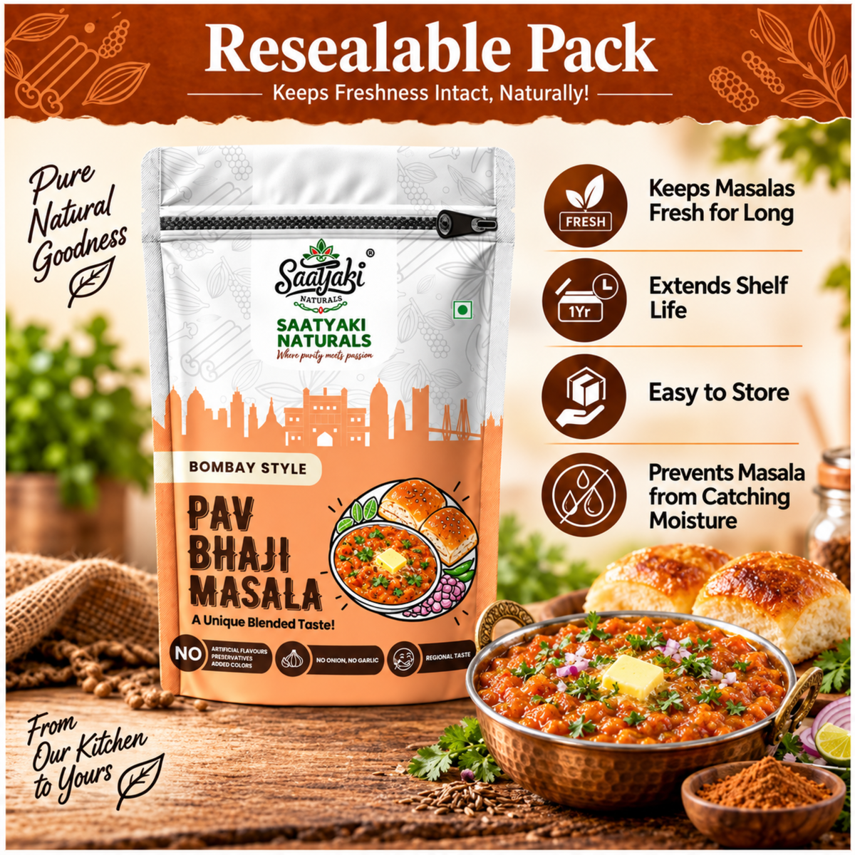 Mumbai Style Pav Bhaji Masala - Premium Spice Blend