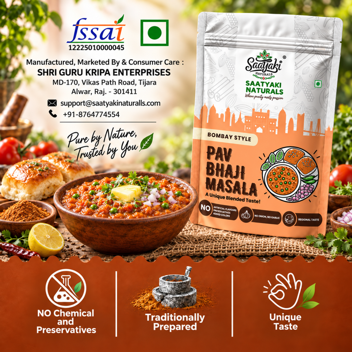 Mumbai Style Pav Bhaji Masala - Premium Spice Blend