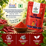 Red Chilli Powder - Stone Grounded, Pure & Stem Cut Lal Mirch Powder