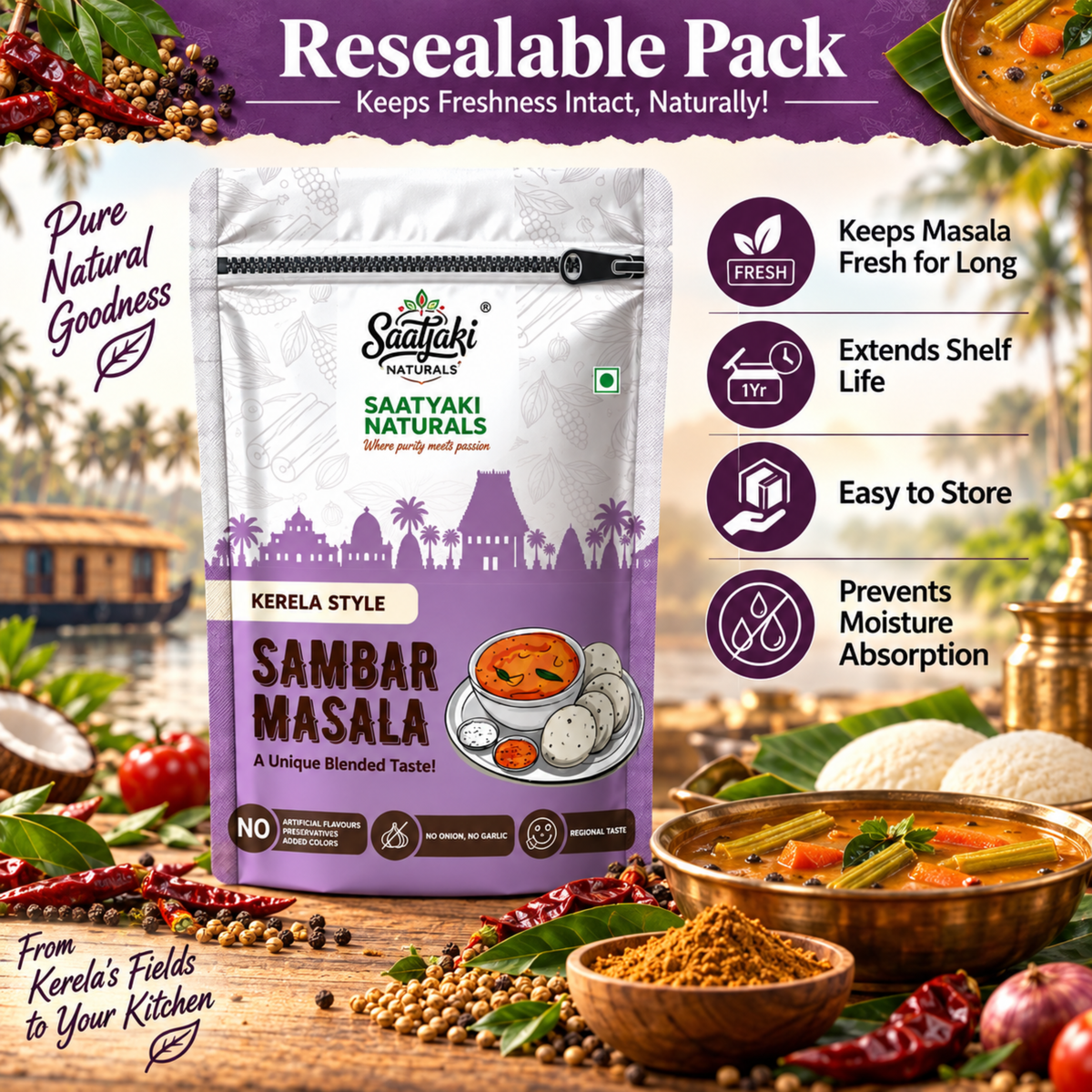 Kerala Style Sambar Masala - Authentic South Indian Spice Mix
