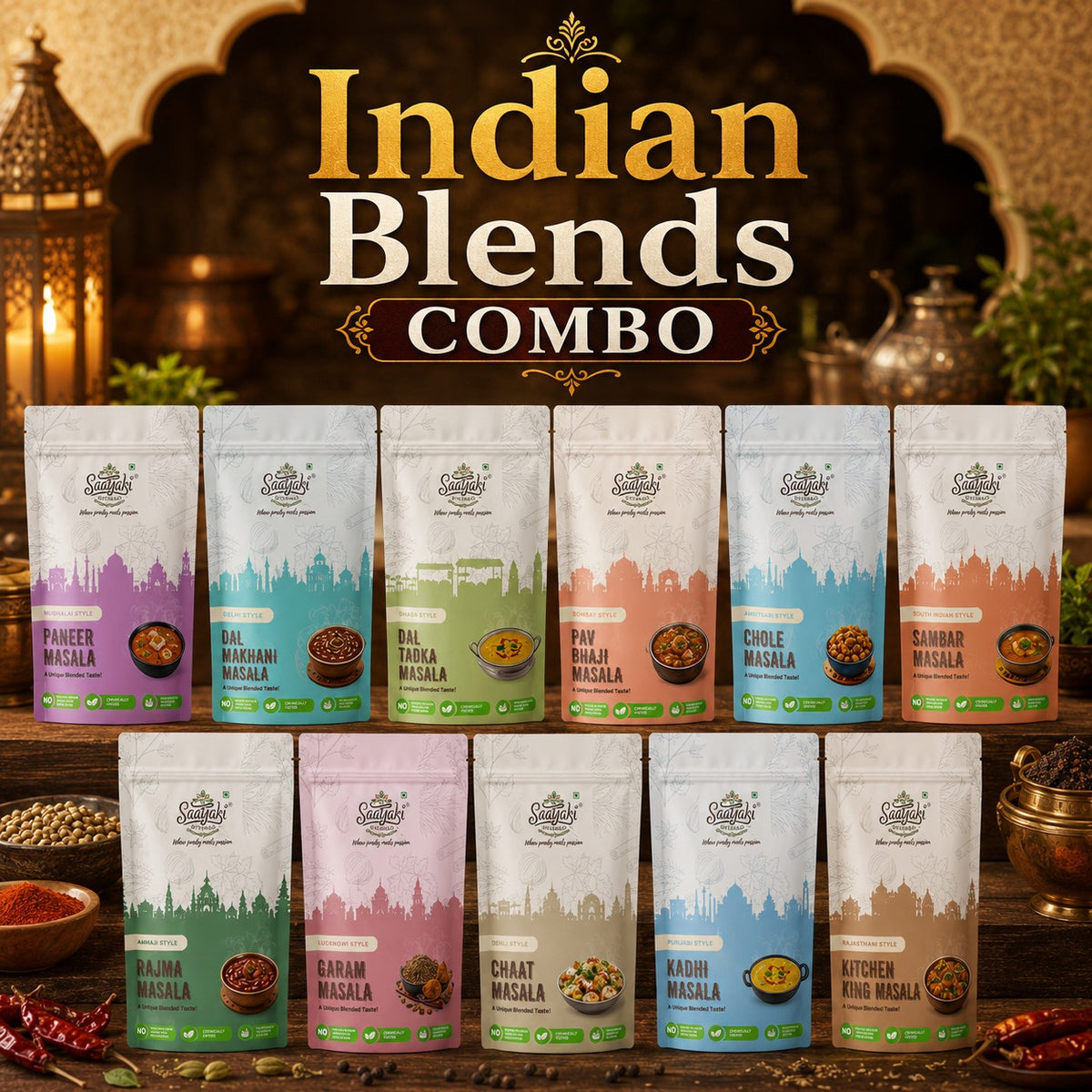 Indian Blends Combo – A Complete Collection of Authentic Indian Masalas