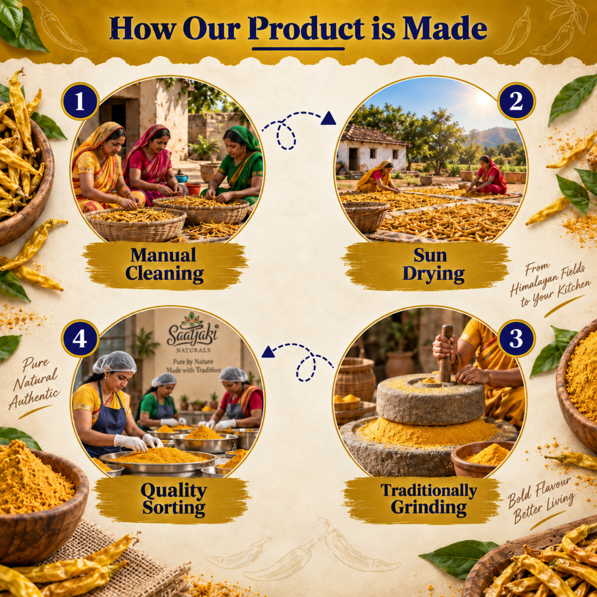 Himalayan Yellow Chilli Powder -Authentic Pili Mirch Powder